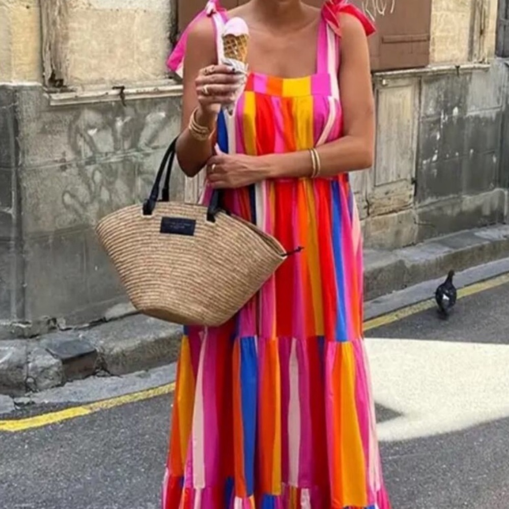 Sézane x Farm Rio striped maxi dress - Picture 2 of 8
